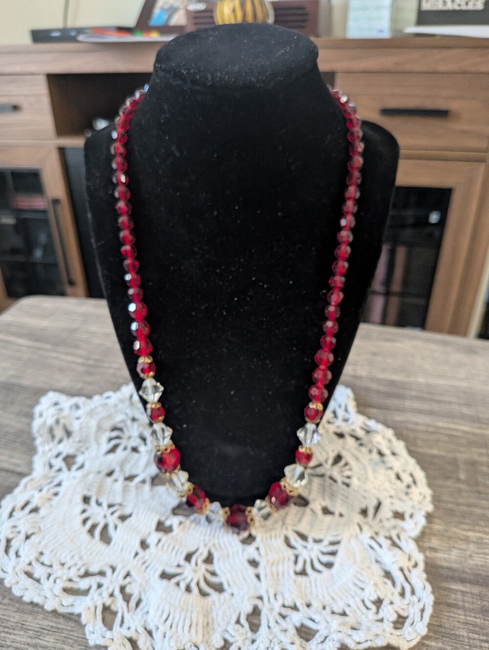 Red Crystal Bead Necklace